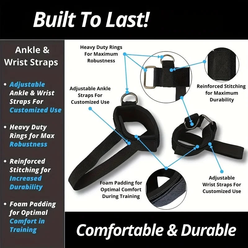 12-Piece Heavy Duty Resistance Boxing Training Set for MMA, Home Boxing & Taekwondo - Full Body Strength Equipment for Arms, Leg